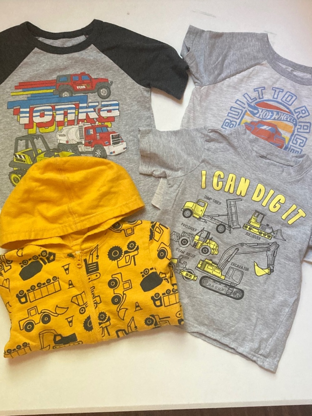 Lot of 4t toddler shirts and zip hood.